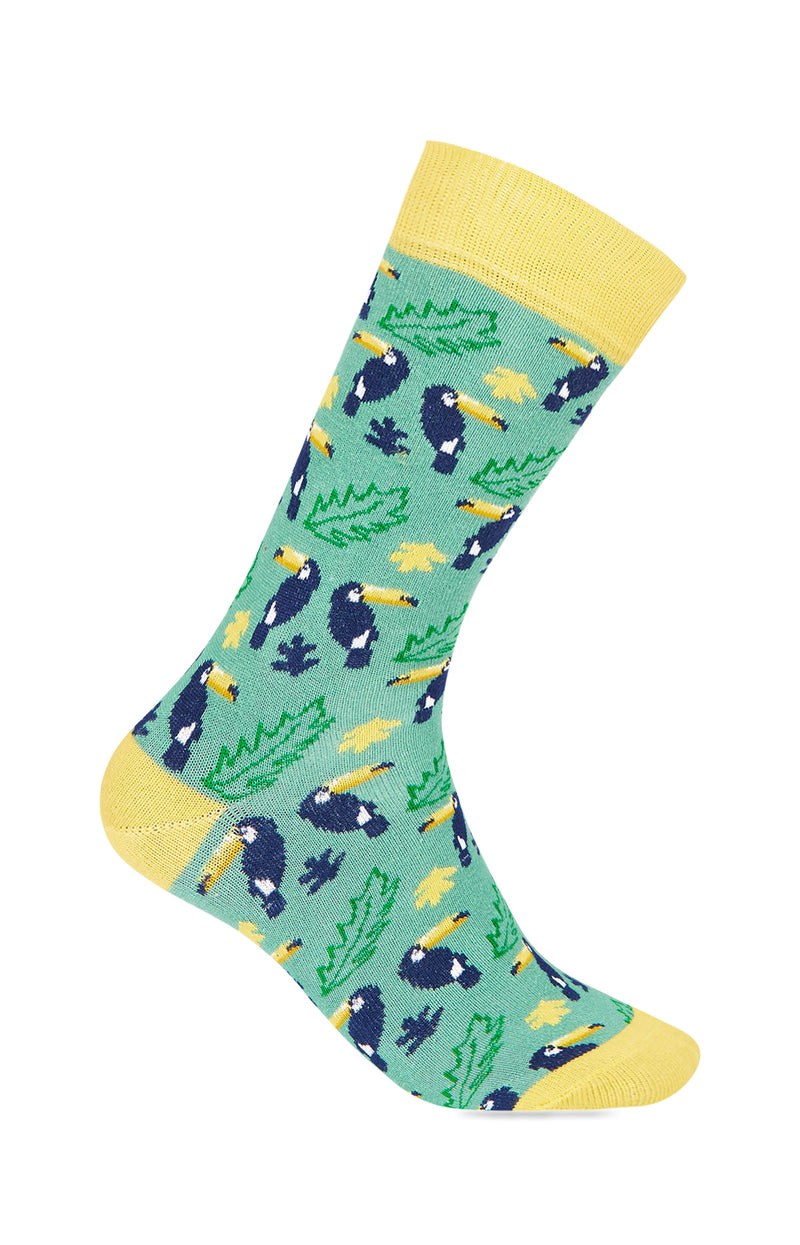 Chaussettes vert et jaune - Les Dago Toucan