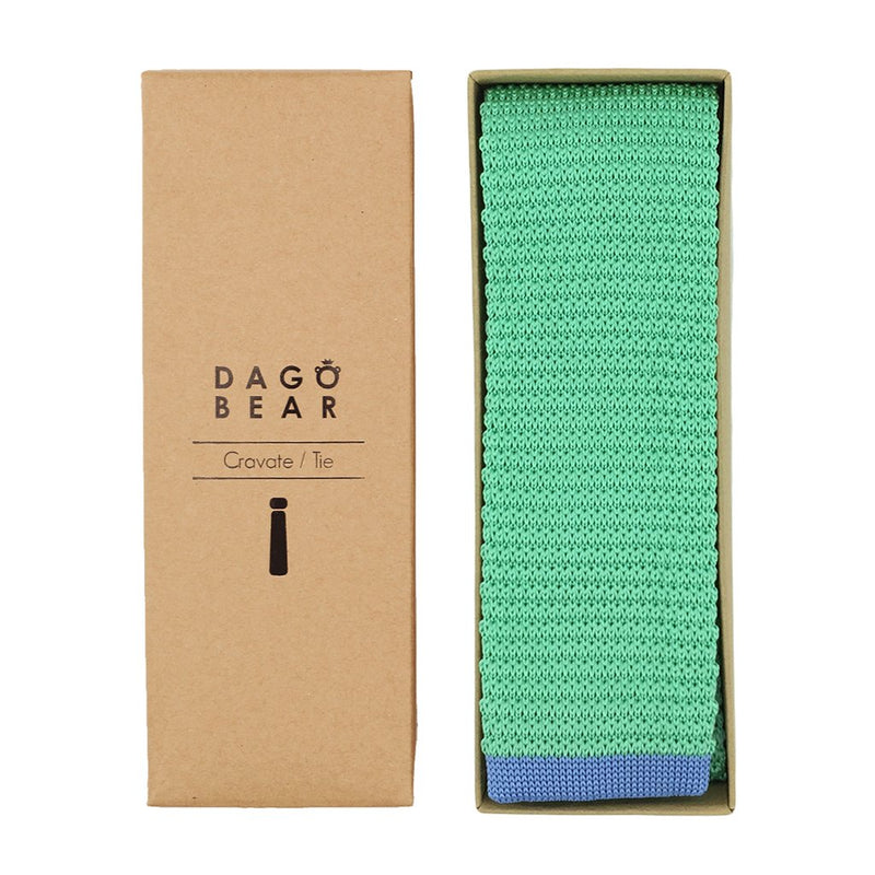 Cravate tricot verte et bleue