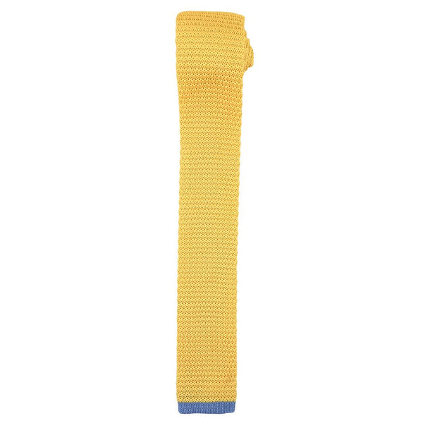 Cravate tricot jaune et bleue