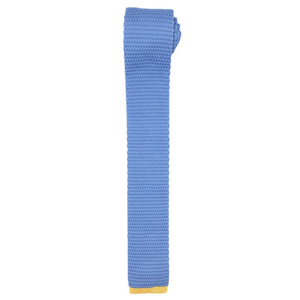 Cravate tricot bleue et jaune
