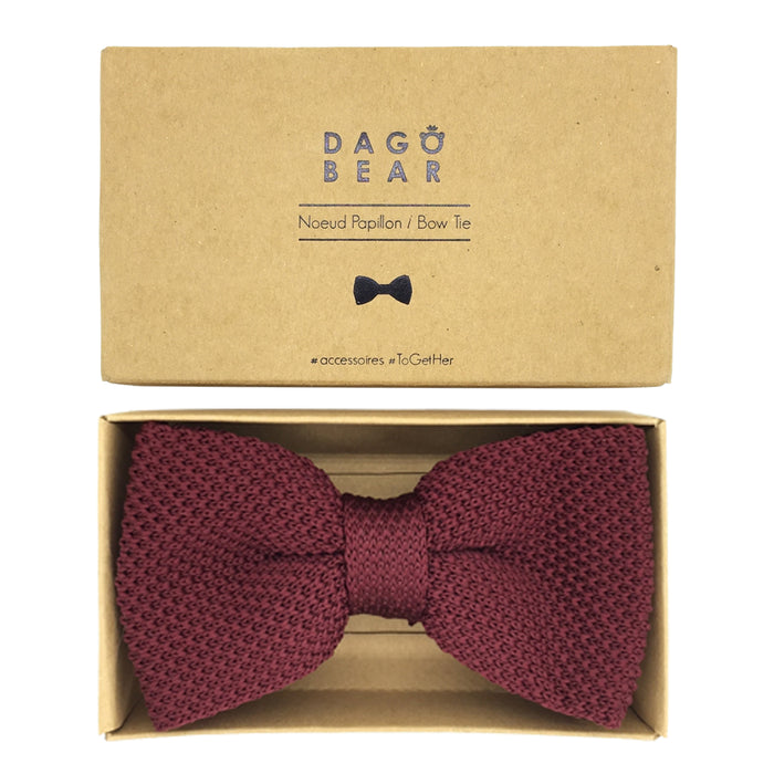 dagobear Nœud papillon tricot bordeaux - Le Dago Papillon Gaspard