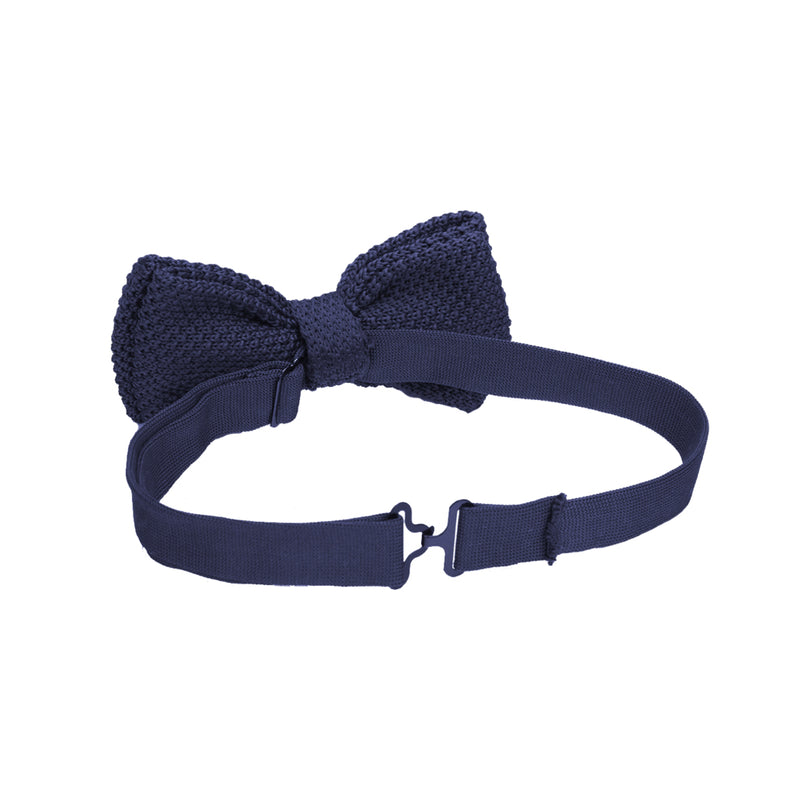 Noeud papillon tricot rouge et bleu