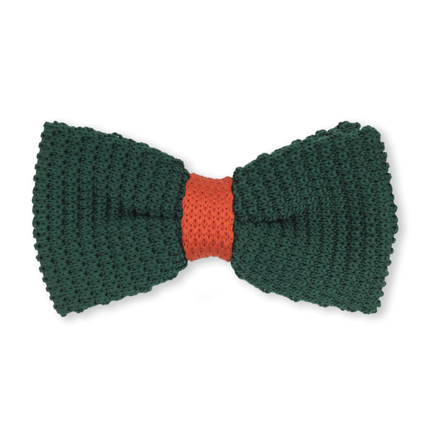 Noeud papillon tricot vert orange