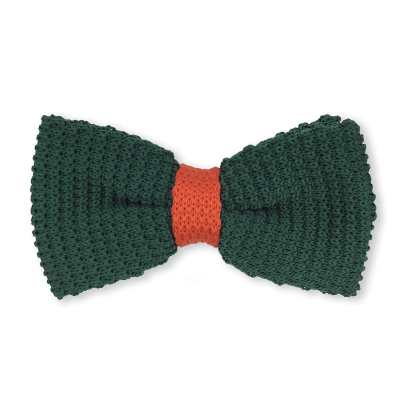 Noeud papillon tricot vert orange