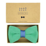 Noeud papillon tricot vert bleu