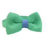 Noeud papillon tricot vert bleu