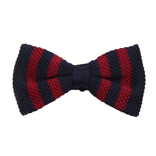 Nœud papillon tricot bleu et rouge - Le Dago Papillon César